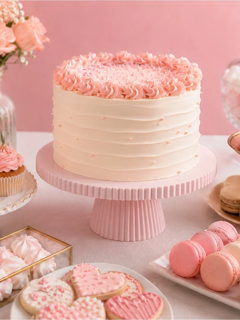 Cake Stand Elegant Pink Celebration